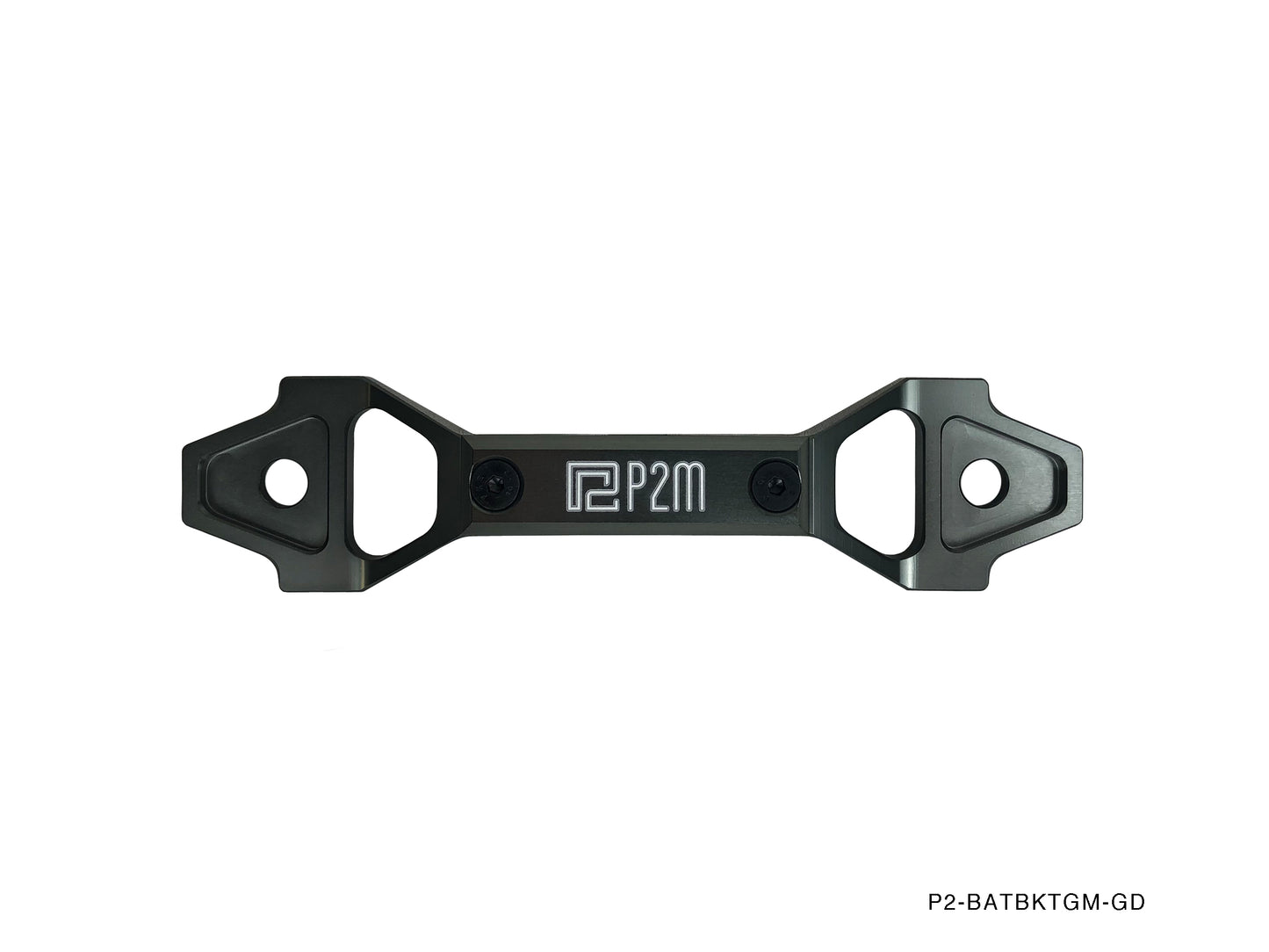 P2M Adjustable Billet Aluminum Battery Bracket Tie Down - Gun Metal
