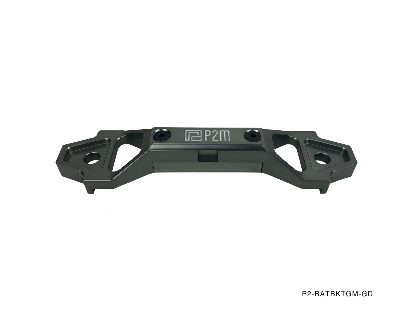 P2M Adjustable Billet Aluminum Battery Bracket Tie Down - Gun Metal
