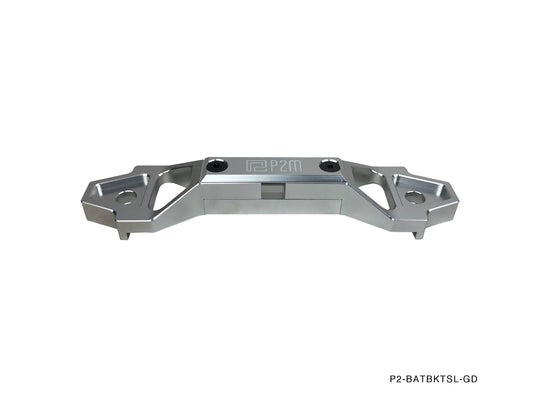P2M Adjustable Billet Aluminum Battery Bracket Tie Down - Silver