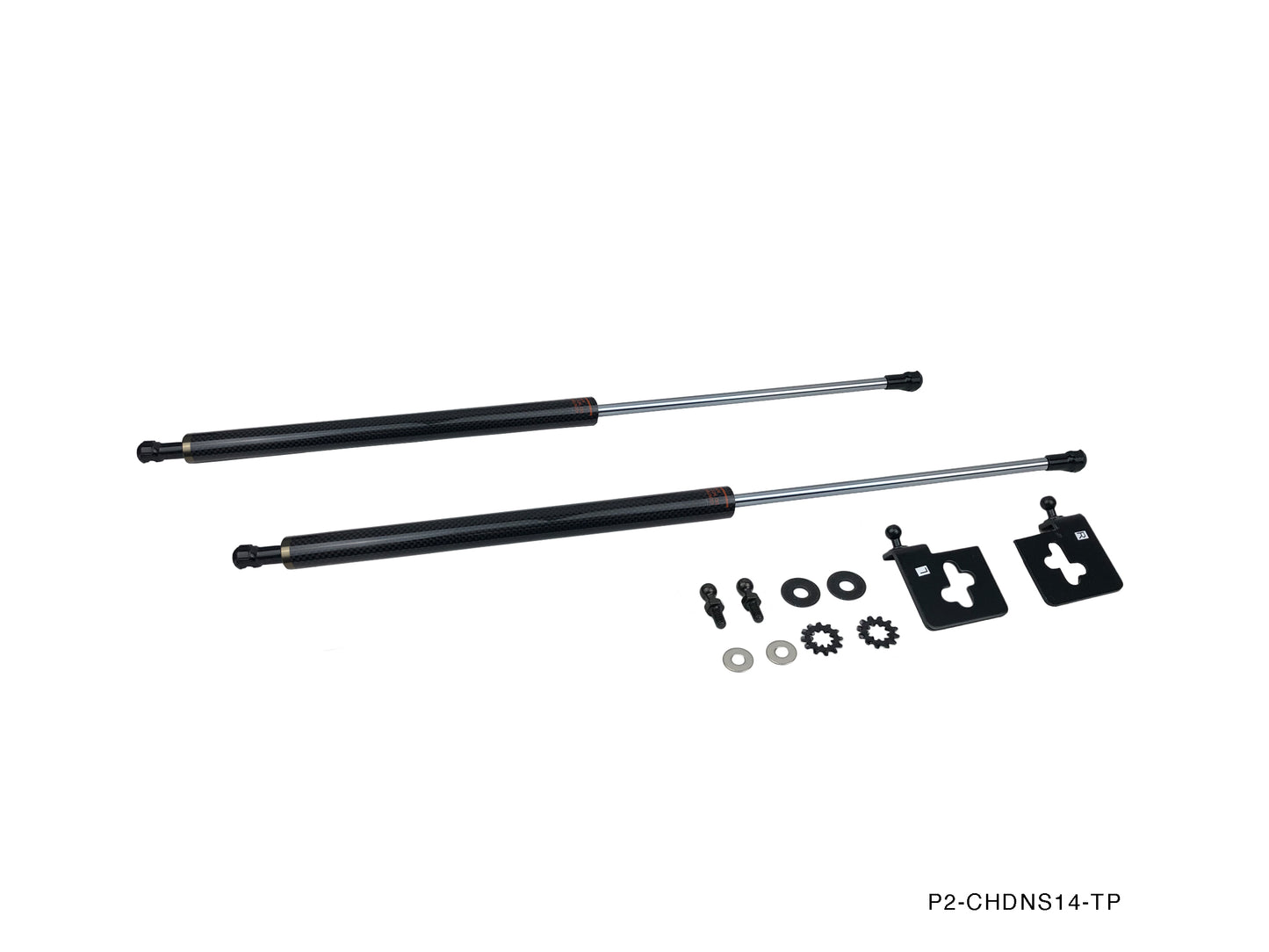 P2M 95-98 S14 240SX Engine Hood Strut Damper - Carbon Series