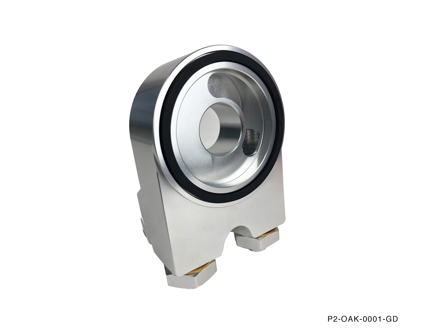 P2M Angled Oil Filter Block Sandwich Adapter - M20X1.50 & 3/4-16UNF