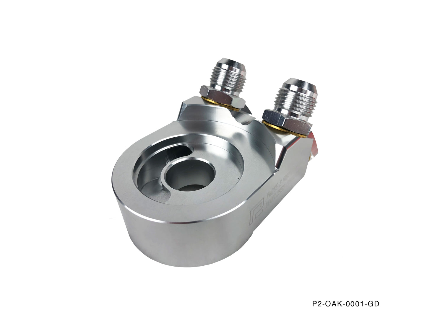 P2M Angled Oil Filter Block Sandwich Adapter - M20X1.50 & 3/4-16UNF