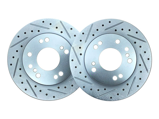 P2M 89-98 240SX S13 S14 - FRONT Slotted Drilled Brake 4 & 5x114.3 Lugs Rotors - PAIR