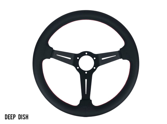 P2M 340mm Competition Steering Wheel - 60mm Deep Dish Perforated Leather