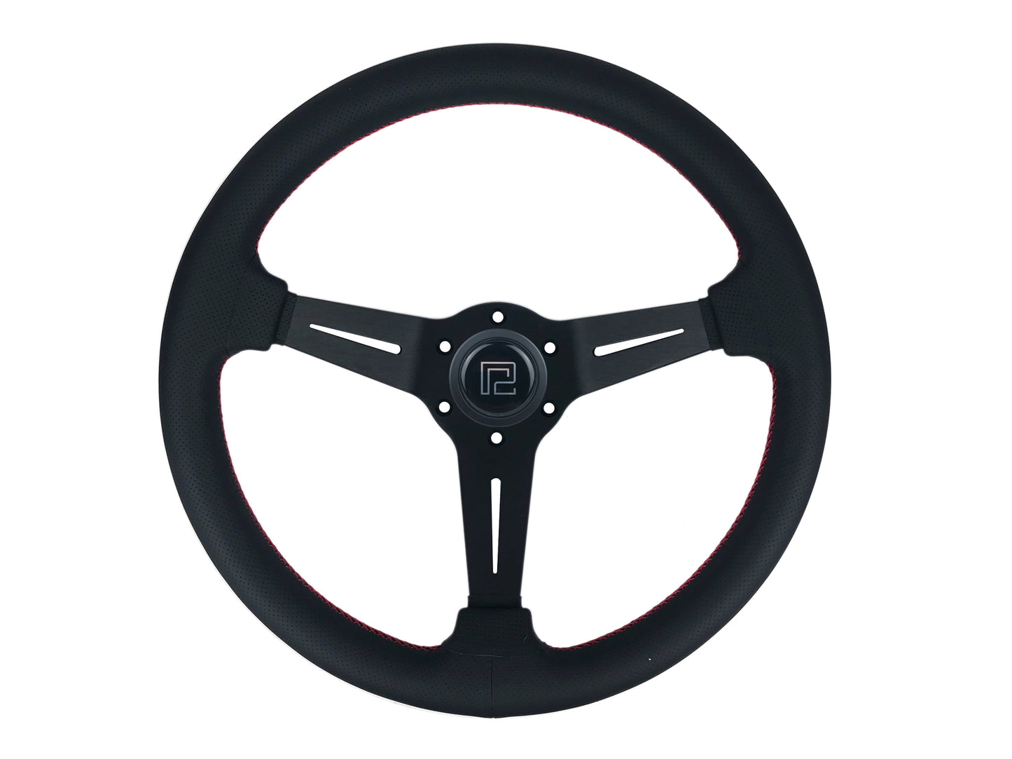 P2M 340mm Competition Steering Wheel - 60mm Deep Dish Perforated Leather