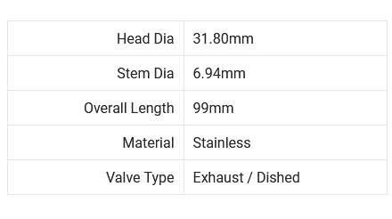 Brian Crower Nissan KA24DE 31.80mm Exhaust Valves (set/8)