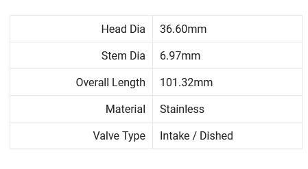 Brian Crower Nissan KA24DE 36.60mm Intake Valves (set/8)