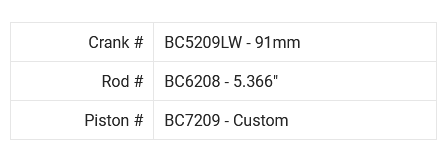 Brian Crower SR20DET / SR20DE Stroker Kit - 91mm Lightweight Billet Crank BC625+ Rods (5.366) Custom