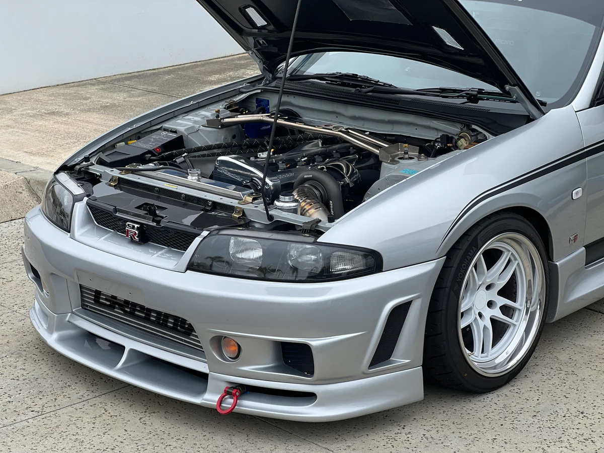 GReddy Garage Active Skyline GTR R33 Titanium Front Strut Tower Brace Bar