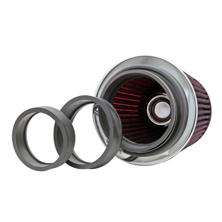 K&N Universal Air Filter Chrome Round 4in inlet / 6in Base / 4.75in Top / 5.5in Height
