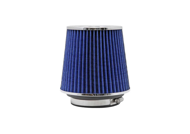 K&N Universal Air Filter Chrome 3" to 4" / 6in Base / 4.75in Top / 5.5in Height - BLUE