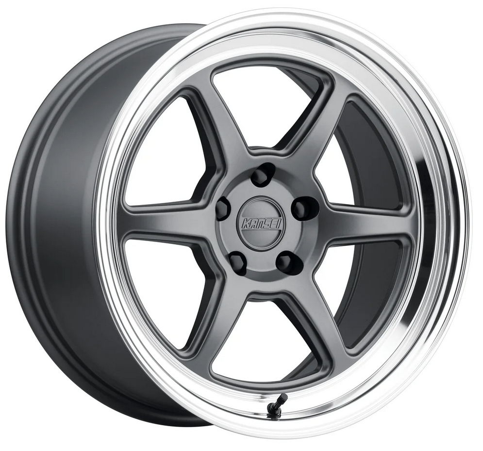 Kansei K14G Roku 18x9.5in / 5x114.3 BP / 38mm Offset / 73.1mm Bore - Grey & Machined Lip Wheel
