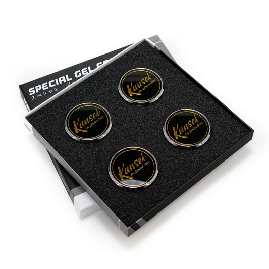 Kansei Special Edition Gold Gel Cap Boxed Set (4 Piece) Center Caps - Black
