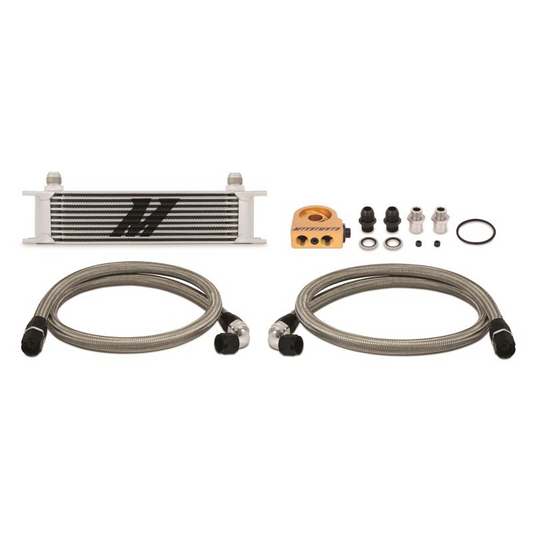 Mishimoto Universal 10 Row Oil Cooler Kit with Thermostat - Silver