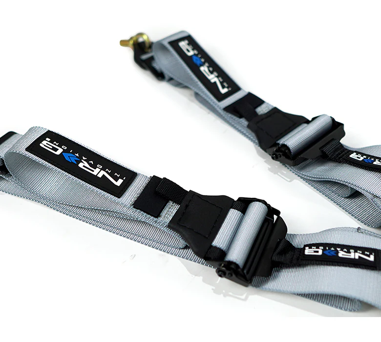 NRG FIA 6 point 3in Seat Belt - Rotary CamLock Harness - Silver