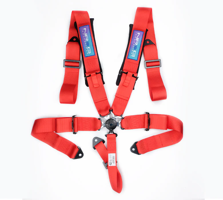 NRG SFI 5 point 3in. Seat Belt Harness - CamLock - Red
