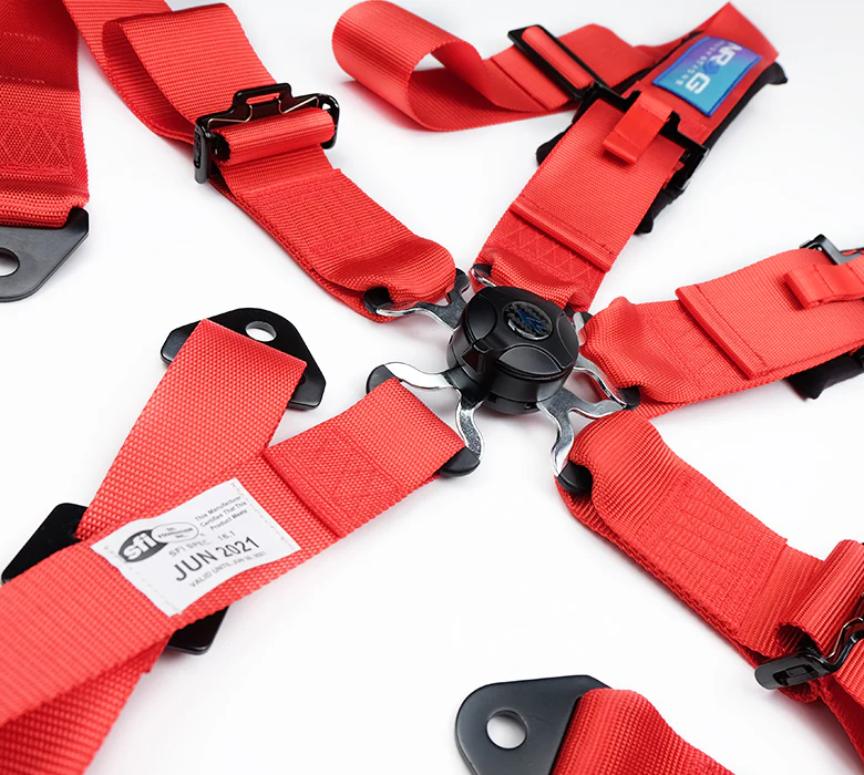 NRG SFI 5 point 3in. Seat Belt Harness - CamLock - Red
