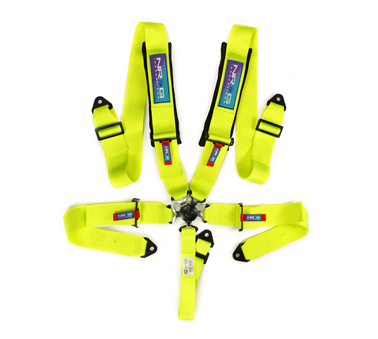 NRG SFI 5 point 3in. Seat Belt Harness - CamLock - Neon Green