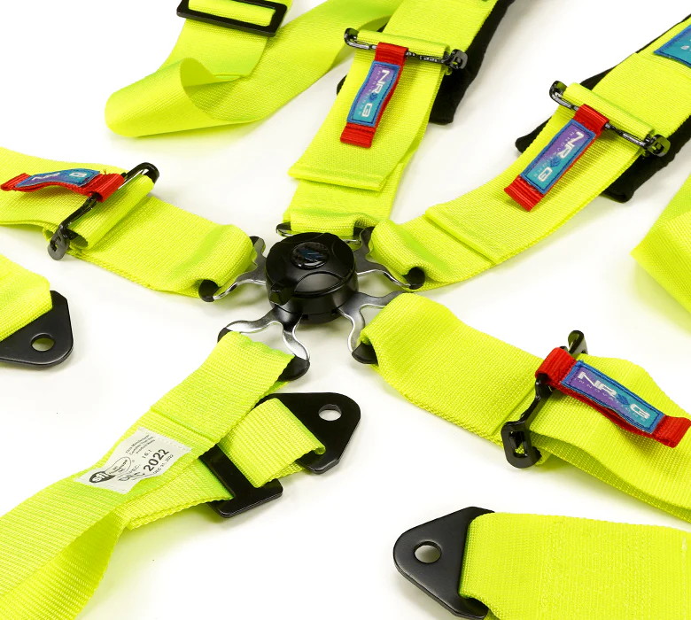 NRG SFI 5 point 3in. Seat Belt Harness - CamLock - Neon Green