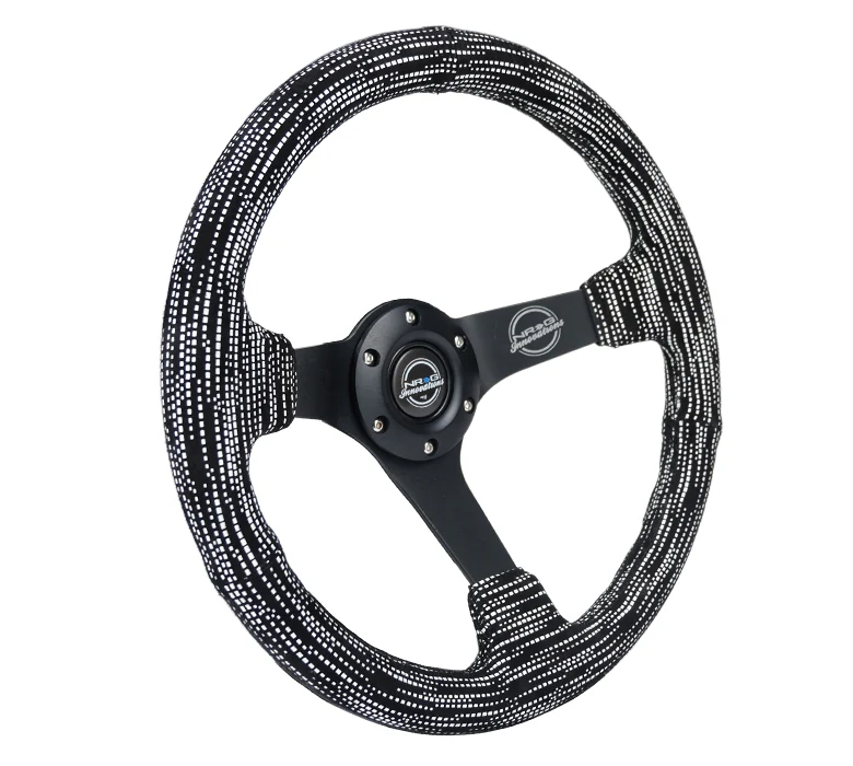NRG Reinforced Steering Wheel 350mm / 3in. Deep Microfiber w/Matte Black Spokes