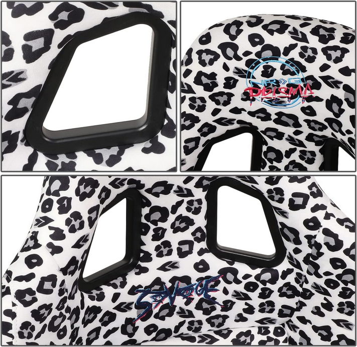 NRG FRP Bucket Seat PRISMA SAVAGE Edition Leopard Print - Medium