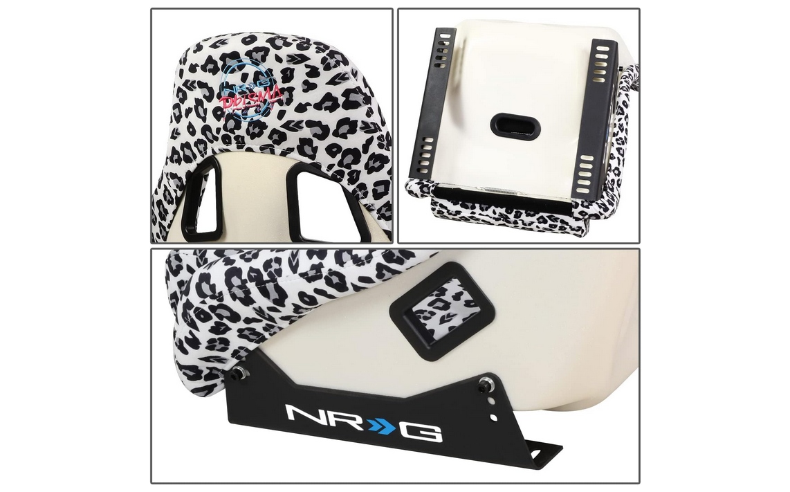 NRG FRP Bucket Seat PRISMA SAVAGE Edition Leopard Print - Medium