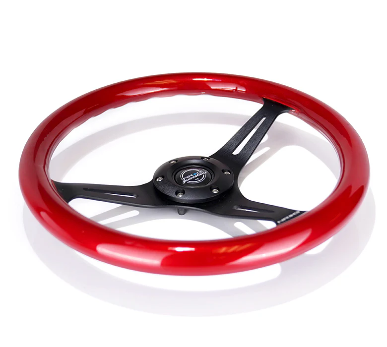 NRG Classic Wood Grain Steering Wheel 350mm - Red Flake Pearl