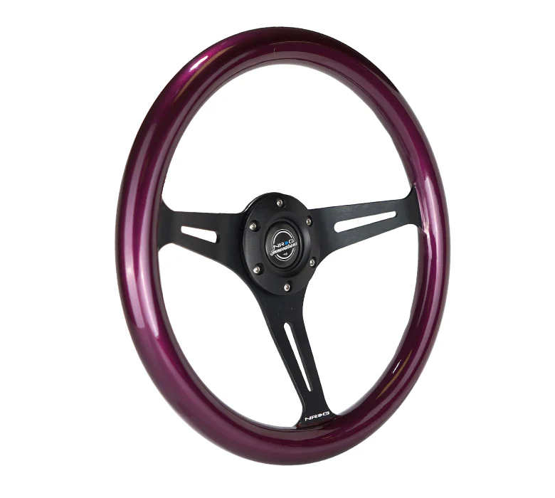 NRG Classic Wood Grain Steering Wheel 350mm - Purple Pearl / Flake