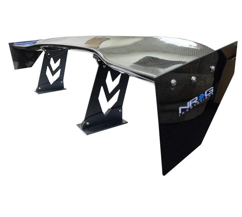 NRG Carbon Fiber Spoiler - Universal 59in Wing - Large Side Plates