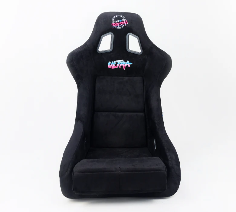 NRG FRP Bucket Seat PRISMA Edition w/ Pearlized Back Black Alcantara - X Large