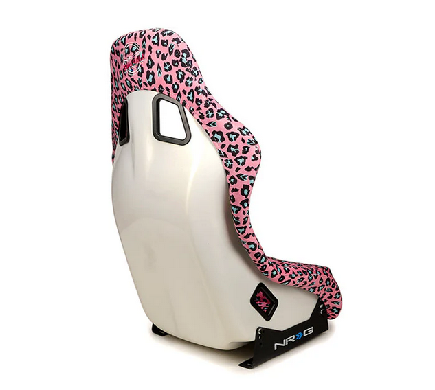 NRG FRP Bucket Seat PRISMA SAVAGE Edition Pink Leopard - Medium & Large