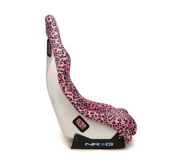 NRG FRP Bucket Seat PRISMA SAVAGE Edition Pink Leopard - Medium & Large