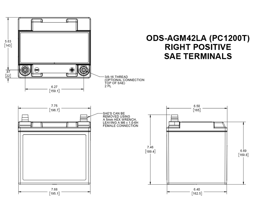 Odyssey Battery Powersport Extreme ODS-AGM42LA (PC1200T)
