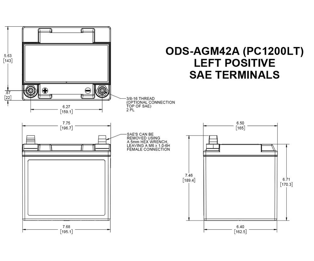Odyssey Battery Powersport Extreme ODS-AGM42A (PC1200LT)