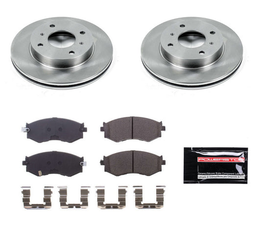 Power Stop 89-94 240SX Autosp Ceramic Brake Pad / Rotor Kit - Front 4 Lug