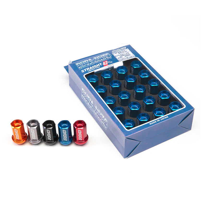 Rays Dura-Nut L42 Straight Type Lug Nut & Lock Set - 12X1.25 - Black