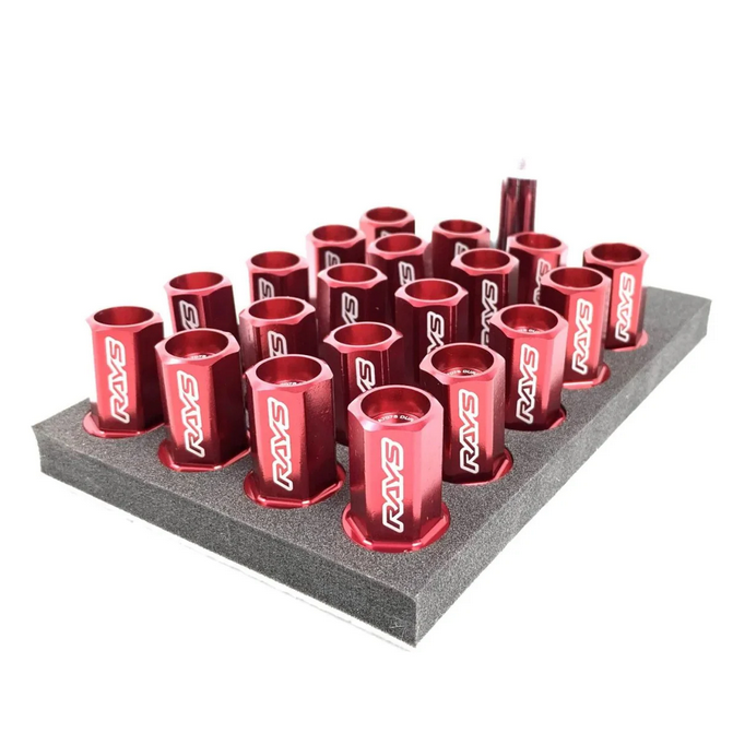 Rays Dura-Nut L42 Straight Type Lug Nut & Lock Set - 12X1.25 - Red