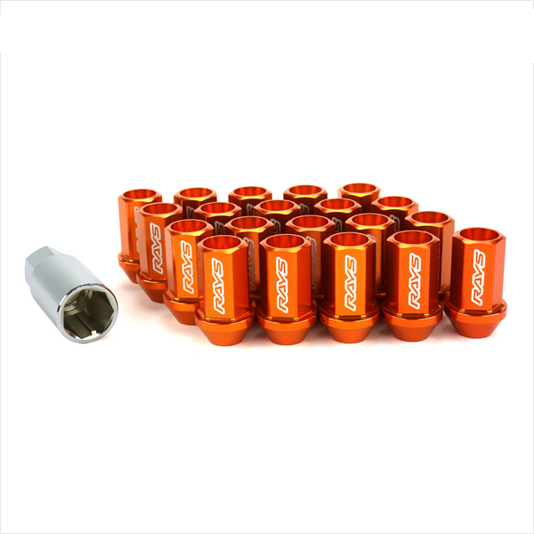 Rays Dura-Nut L42 Straight Type Lug Nut & Lock Set - 12X1.25 - Orange