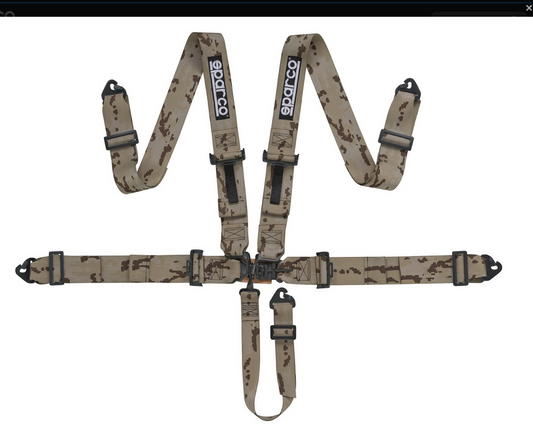 Sparco 5pt SFI Seat Belt Harness 3in Latch & Link - Camo