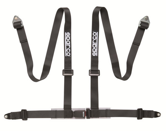 Sparco 4pt Seat Belt Harness 2in - Bolt-in - Black
