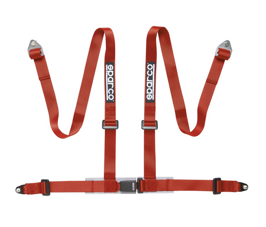 Sparco 4pt Seat Belt Harness 2in - Bolt-in - Red