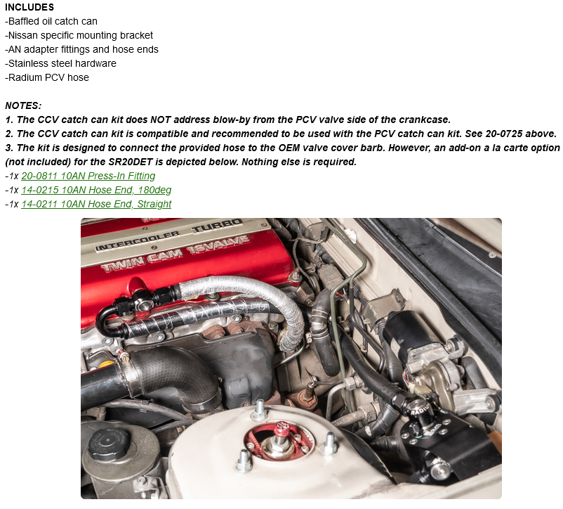 Radium Engineering 89-94 Nissan S13 CCV Single Catch Can Kit - Fluid Lock