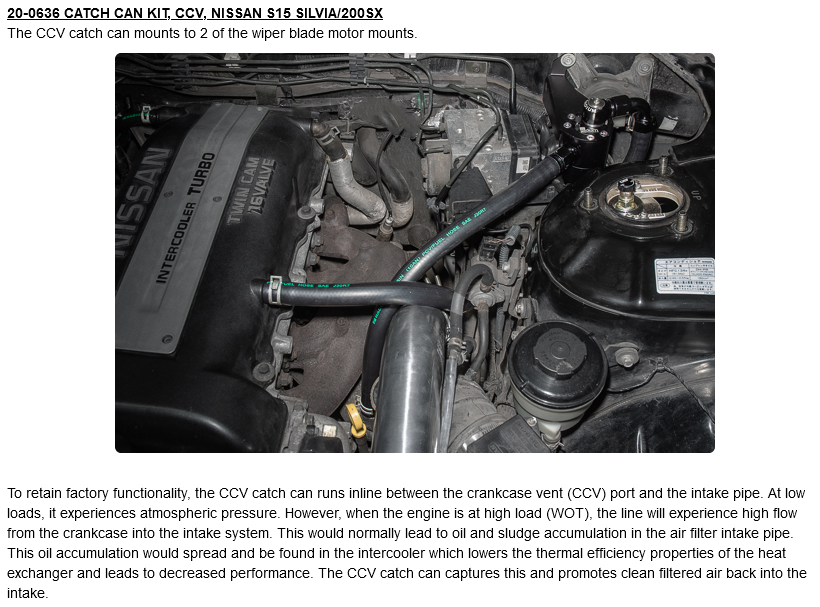 Radium Engineering Nissan S15 Silvia Catch Can Kit CCV Fluid Lock