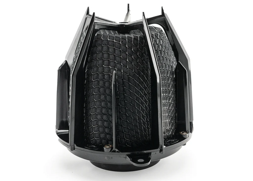 Weapon R 4in Dragon Air Filter - Gunmetal/Black Foam w/ Coupler/Clamp