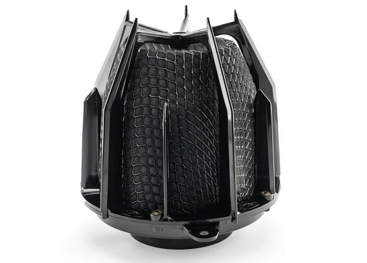 Weapon R 4in Dragon Air Filter - Gunmetal/Black Foam w/ Coupler/Clamp