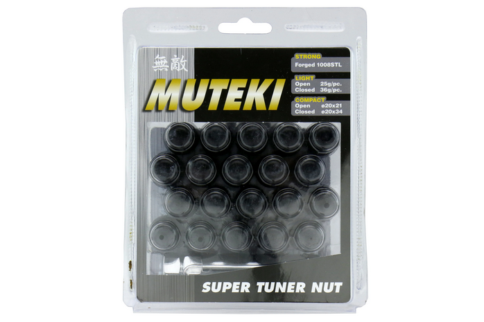 Wheel Mate Muteki Closed End Lug Nuts - Deep Black 12x1.25