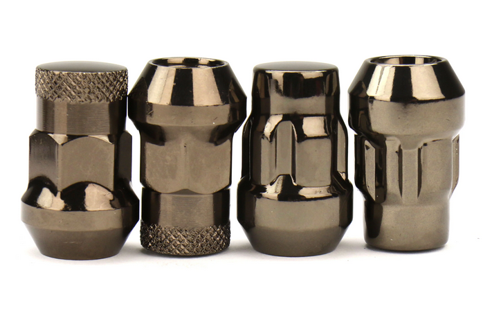 Wheel Mate Muteki SR35 Close End Lug Nuts w/ Lock Set 12x1.25 35mm - Chrome Titanium