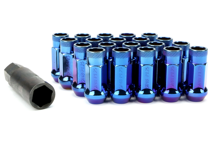 Wheel Mate Muteki SR48 Open End Lug Nuts 12x1.25 48mm - Burning Blue Neon