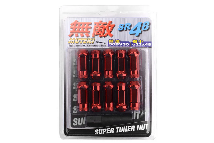 Wheel Mate Muteki SR48 Open End Lug Nuts 12x1.25 48mm - Red