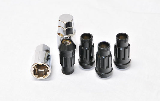 Wheel Mate Muteki SR48 Open End Locking Lug Nut Set of 4 - Black 12x1.25 48mm